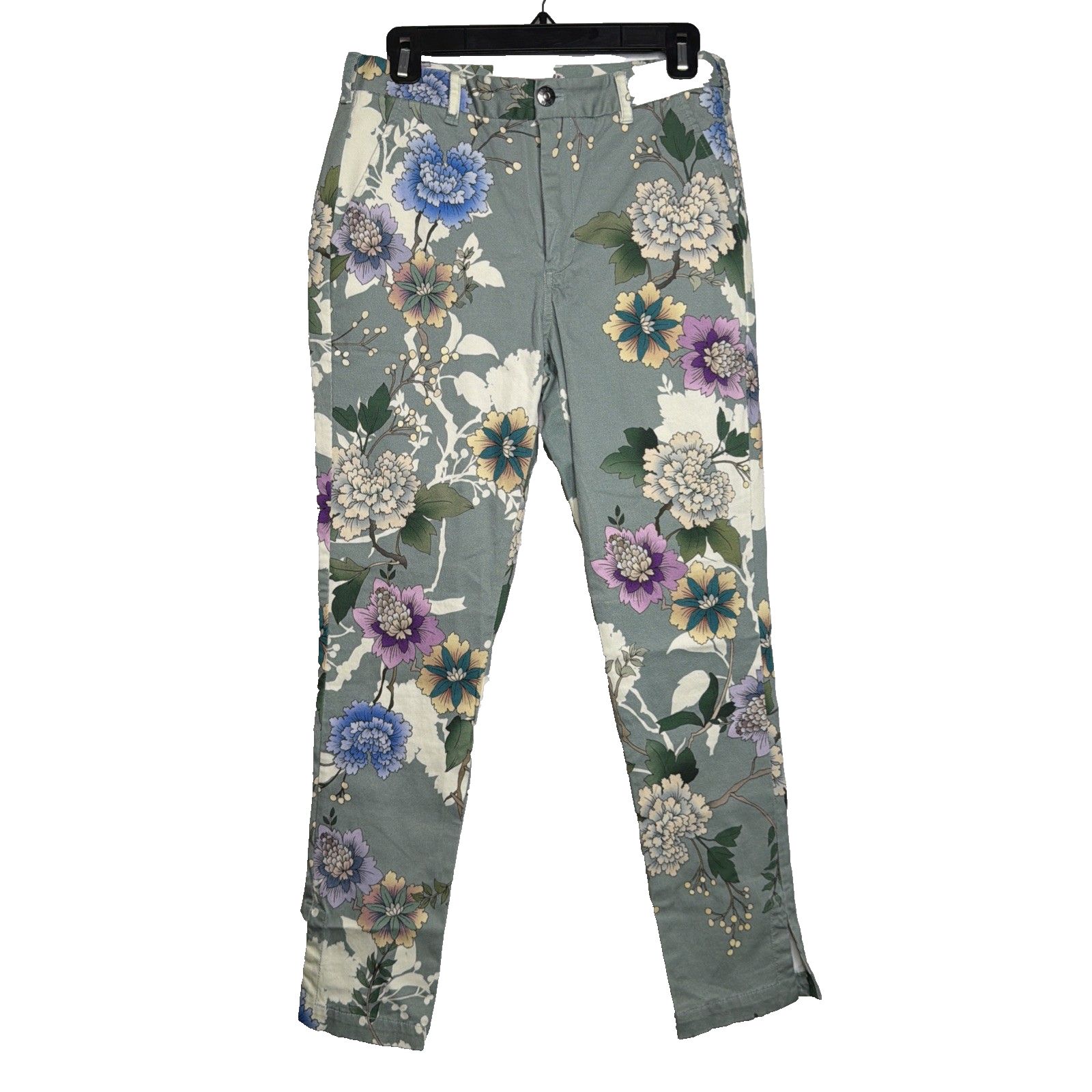 Johnny Was Swingline Floral Twill Stretch Ankle Pants Nwt 4 Boho Cottage Artsy